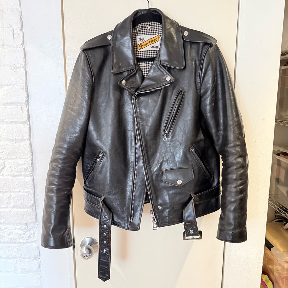 Schott NYC Perfecto-PER50, Large(42), Teacore waxed cowhide